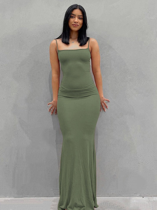 Jugg - Sleeveless Backless Slim Sexy Maxi Dress