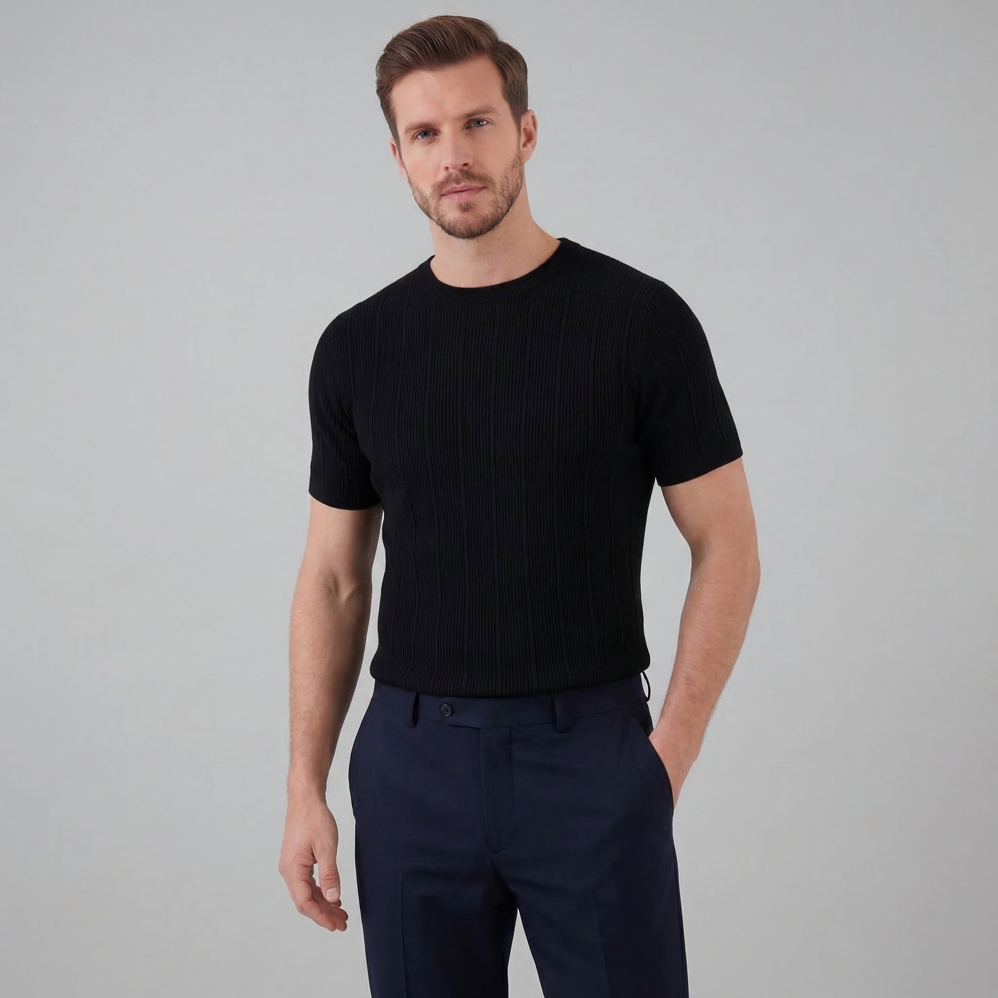 Men's Rib Knit T-Shirt