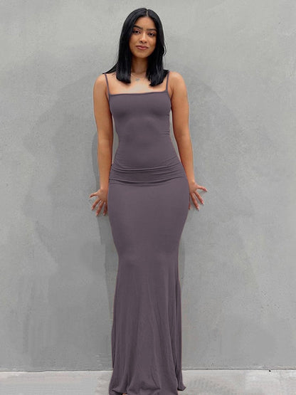 Jugg - Sleeveless Backless Slim Sexy Maxi Dress