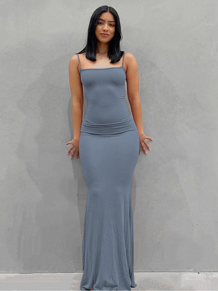 Jugg - Sleeveless Backless Slim Sexy Maxi Dress