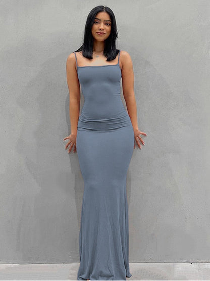 Jugg - Sleeveless Backless Slim Sexy Maxi Dress
