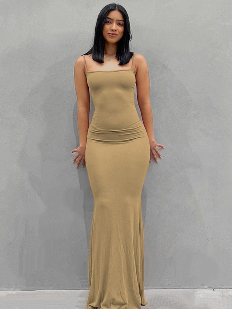 Jugg - Sleeveless Backless Slim Sexy Maxi Dress