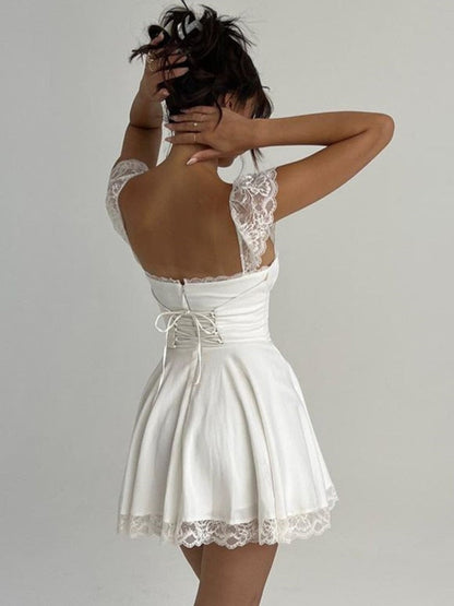 Mozi - Elegant White Mini Dress for summer