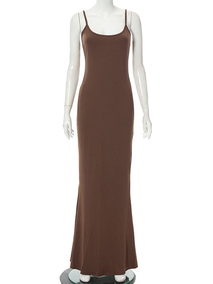 Jugg - Sleeveless Backless Slim Sexy Maxi Dress